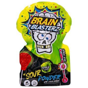Льодяник з кислим порошком Brain Blasterz Sour Powder Lolly Dipper Apple Flavor 10г 11009 фото