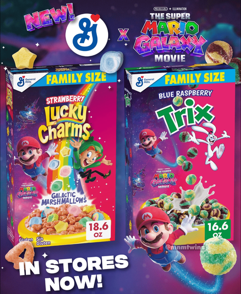 Сухий сніданок General Mills Lucky Charms Super Mario Galaxy Movie 739г 10807 фото