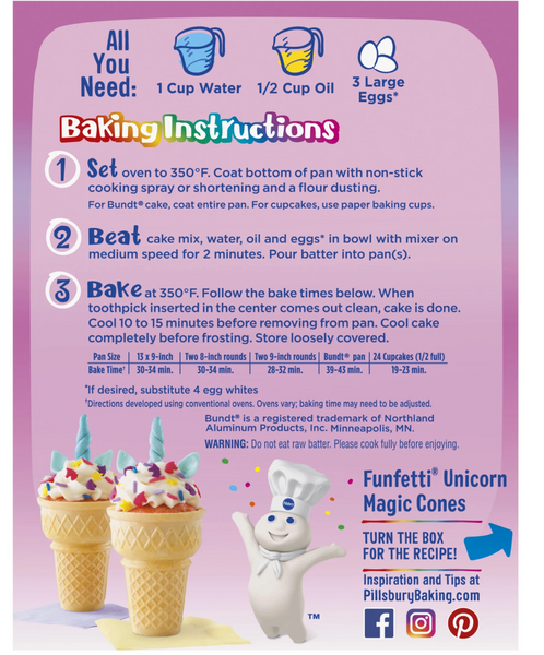 Суміш для приготування торта Pillsbury Funfetti Strawberry Cake Mix з цукерками 432г 8461 фото