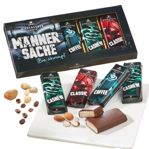 Набір марципанових батончиків Niederegger Marzipan Manner Sache Be strong 5 х 35 г 7743 фото