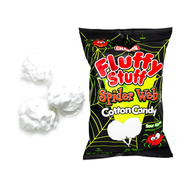 Сахарная вата&nbsp;Charms Fluffy Stuff Spider Web Sour Apple 60г 9428 фото