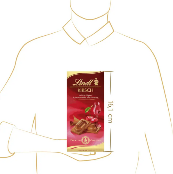 Молочний шоколад із вишневим лікером Lindt Kirsch Premium Chocolate 100г 7842 фото