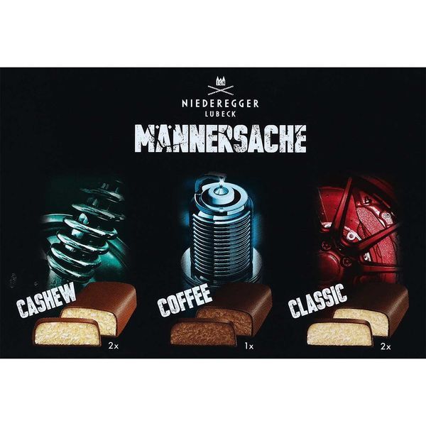Набір марципанових батончиків Niederegger Marzipan Manner Sache Be strong 5 х 35 г 7743 фото