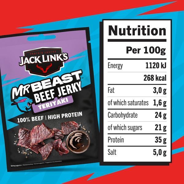 М&rsquo;ясні снеки Jack Link's MrBeast Beef Jerky Teriyaki 25г 11628 фото