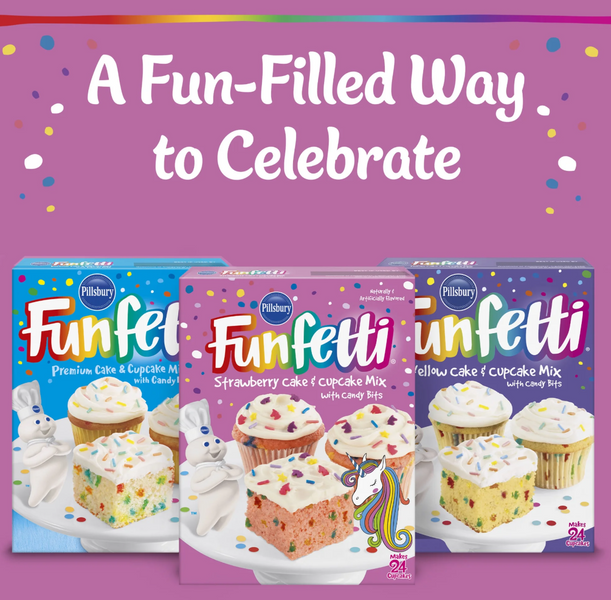 Суміш для приготування торта Pillsbury Funfetti Strawberry Cake Mix з цукерками 432г 8461 фото