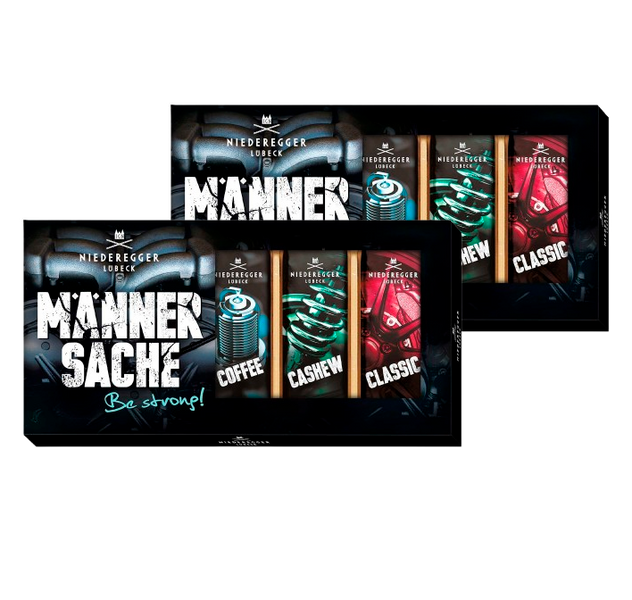 Набір марципанових батончиків Niederegger Marzipan Manner Sache Be strong 5 х 35 г 7743 фото