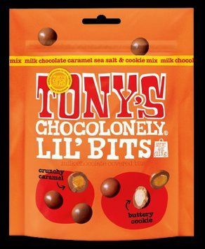Драже Tony's Chocolonely Lil' Bits з карамеллю, морською сіллю та печивом 113г 6900 фото