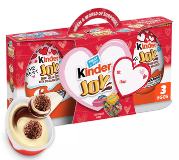 Шоколадні яйця Kinder Joy Valentine's Day Edition Eggs 3шт х 20г 10364 фото