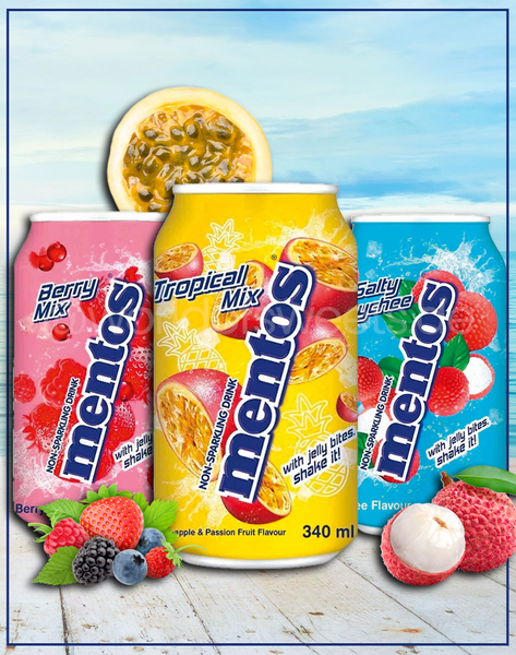 Негазований напій Mentos Drink Tropical Mix зі шматочками желе 340мл 8828 фото