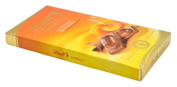 Молочный шоколад с абрикосовым ликером Lindt Marille Premium Chocolate 100г 7843 фото