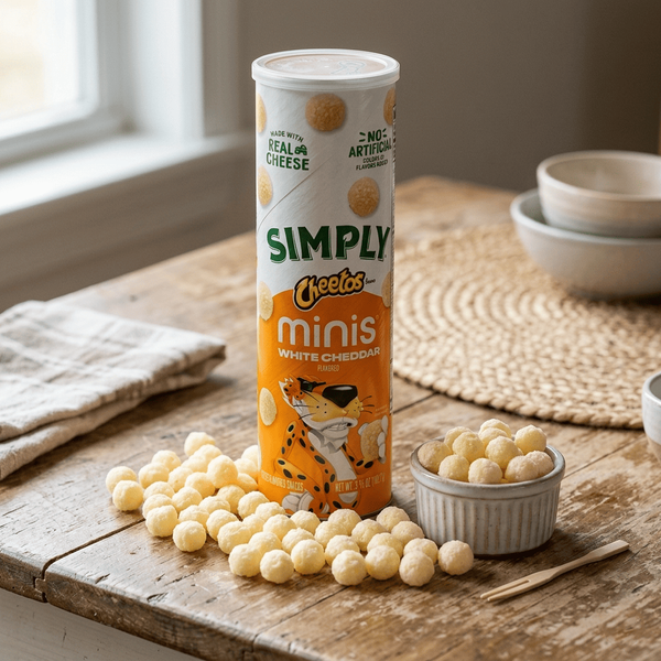 Сирні кульки Simply Cheetos Minis Canister White Cheddar Chips 102.7г 10609 фото