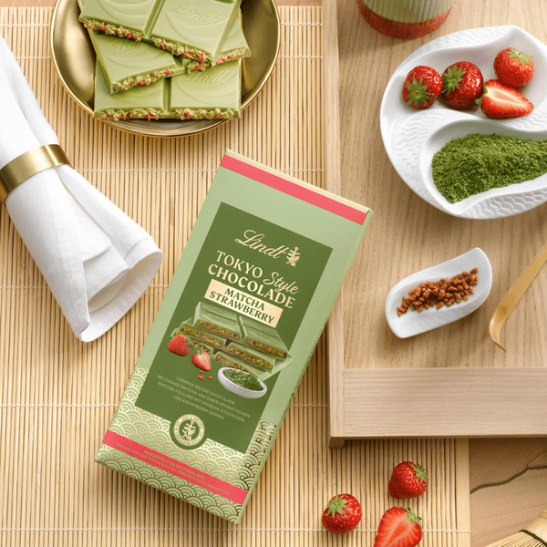 Шоколад Lindt Tokyo Style Chocolade Matcha Strawberry 145г 10708 фото