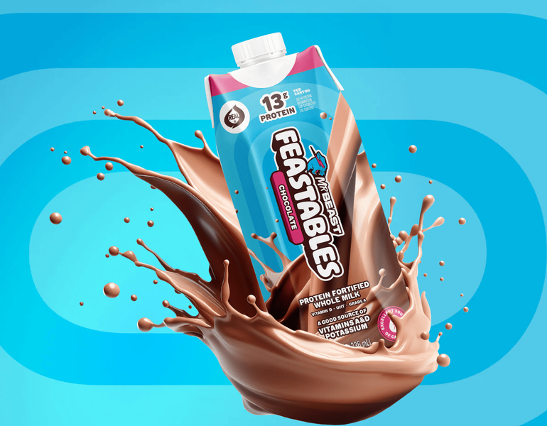 Шоколадне молоко Feastables Protein Fortified Chocolate Milk 6шт &times; 236мл 9576 фото
