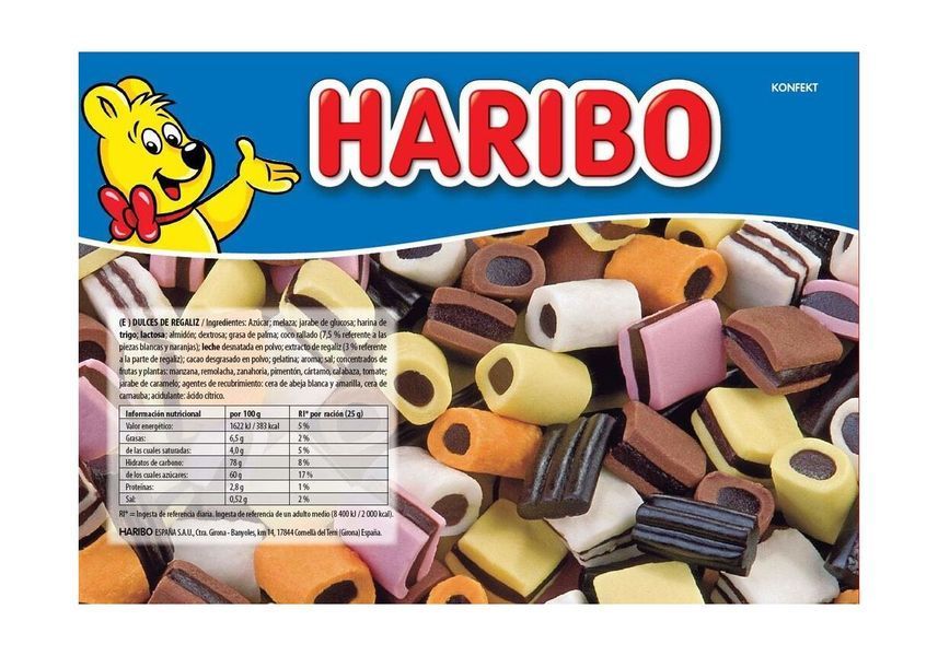 Лакричные жевательные конфеты Haribo Konfekt 175г 7980 фото