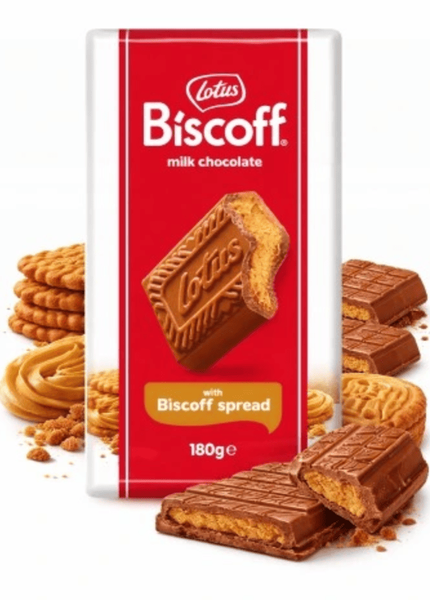 Шоколад Lotus Biscoff Milk Chocolate with Biscoff Spread 180г 10660 фото