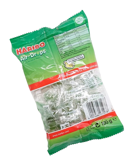 Жевательные конфеты Haribo Air-Drops Eucalyptus-Menthol 100г 8121 фото