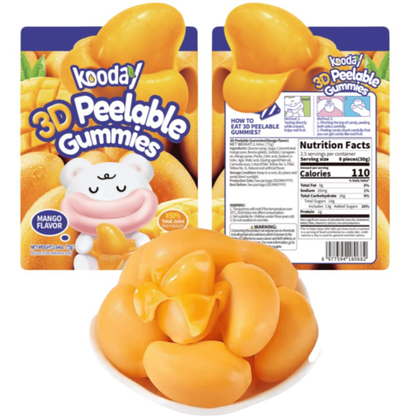 Жевательные конфеты Kooday 3D Peelable Gummies Mango 75г 10064 фото
