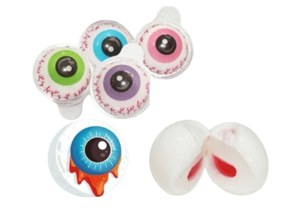 Жевательные конфеты Halloween 3D Eyeballs Gummy Candy with Jam 200шт 9330 фото
