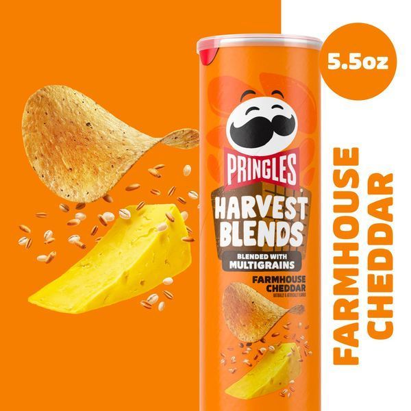 Зерновые чипсы Pringles Harvest Blends Farmhouse Cheddar Potato Chips 158g 6269 фото