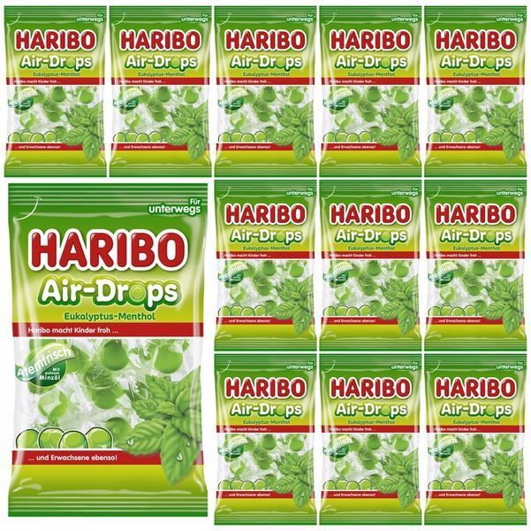 Жевательные конфеты Haribo Air-Drops Eucalyptus-Menthol 100г 8121 фото