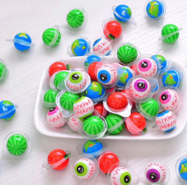 Жевательные конфеты Halloween 3D Eyeballs Gummy Candy with Jam 200шт 9330 фото