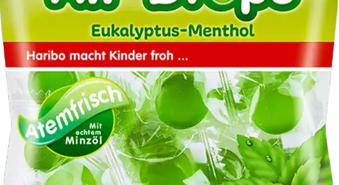 Жевательные конфеты Haribo Air-Drops Eucalyptus-Menthol 100г 8121 фото