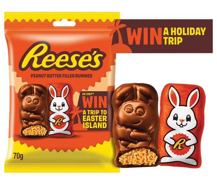 Шоколадные зайцы Reese's Peanut Butter Filled Mini Bunnies 70г 10961 фото