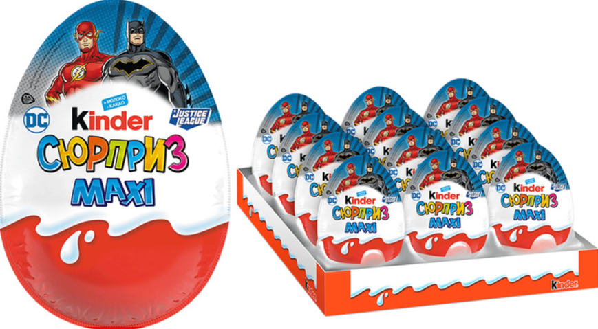 Шоколадное яйцо Kinder Maxi DC Justice League 100г 9230 фото