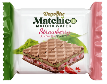 Вафлі Beyoglu Matchico Matcha Wafer Strawberry Cream 32г 10410 фото