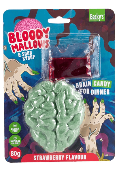 Зефир Becky's Brain Bloody Mallows Halloween Мозг в клубничном сиропе 80г 9381 фото