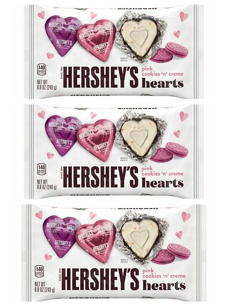 Конфеты Hersheys Pink Cookies N Creme Hearts 249g 2518 фото