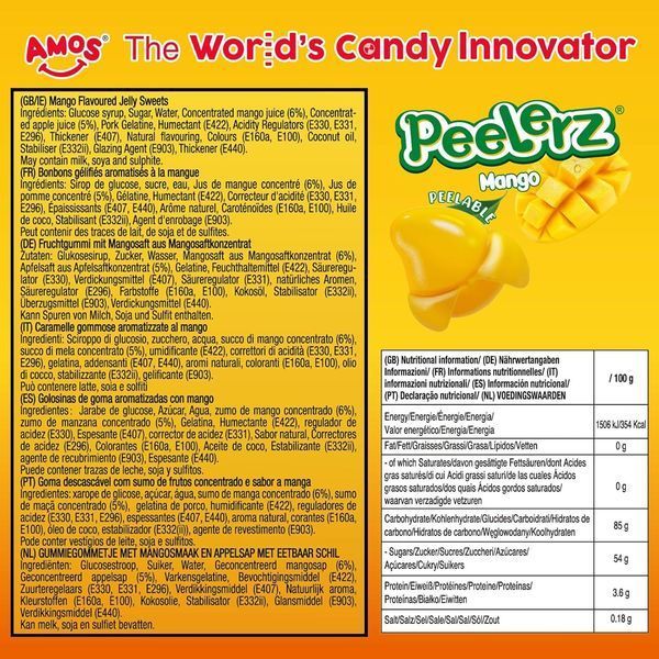 Жевательные конфеты Amos Peelerz Gummy Mango 85г 10316 фото