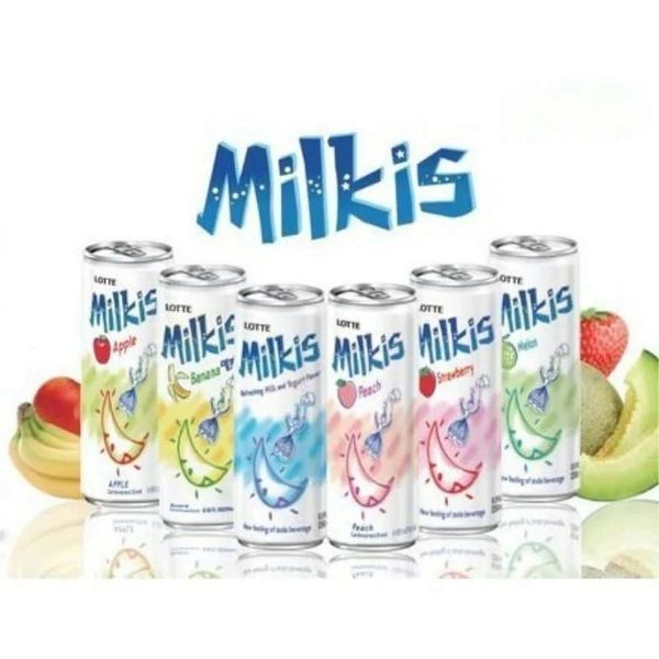 Молочный газированный напиток Lotte Milkis со вкусом яблока 250 мл 7263 фото