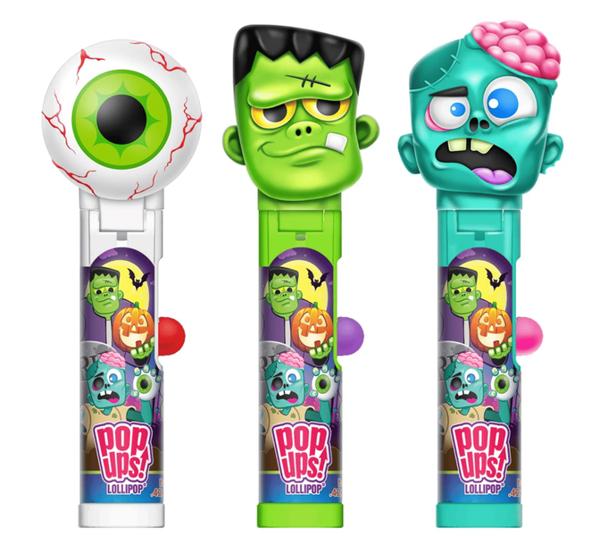 Держатель с леденцом Pop Ups Monster Halloween Frankenstein Lollipop 1шт 9481 фото