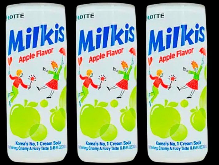 Молочный газированный напиток Lotte Milkis со вкусом яблока 250 мл 7263 фото