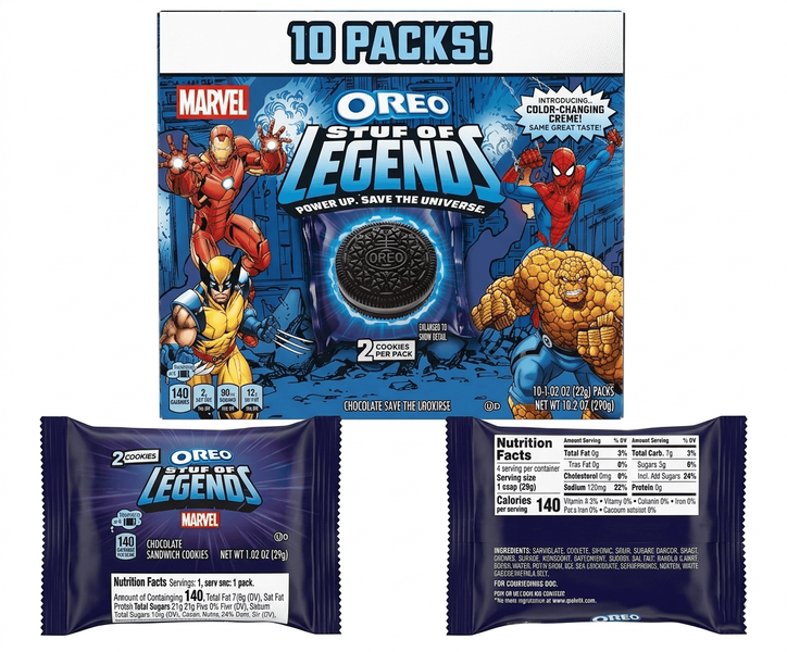 Печенье Oreo Marvel Stuf Of Legends Special Edition 1шт, 29г 11012 фото