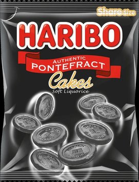 Желейки Haribo лакриця Liquorice Pontefract Cakes 160g 4386 фото