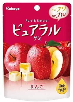 Японский жевательный мармелад Kabaya Pureral Gummy Candy Apple 45g 4756 фото