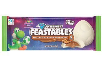 Шоколадні яйця Feastables The Super Mario Galaxy White Chocolate Peanut Butter Yoshi Egg 70 г (Деформовані) 11434 фото