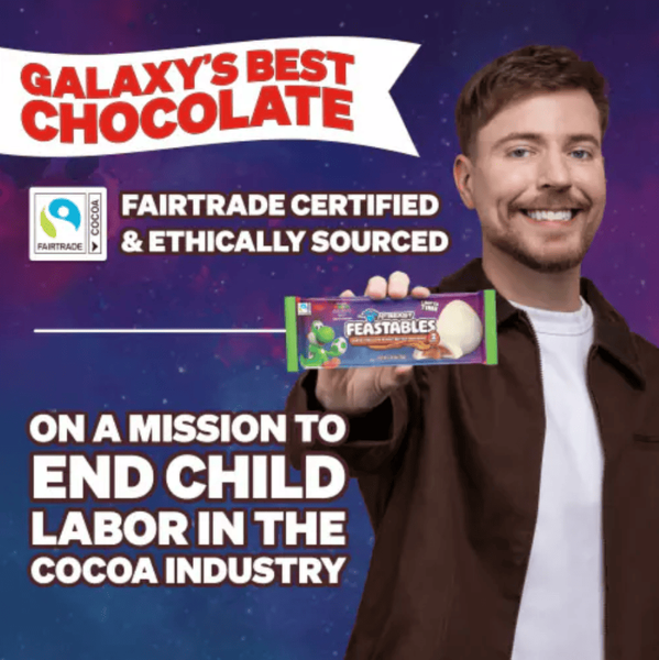 Шоколадні яйця Feastables The Super Mario Galaxy White Chocolate Peanut Butter Yoshi Egg 70 г (Деформовані) 11434 фото