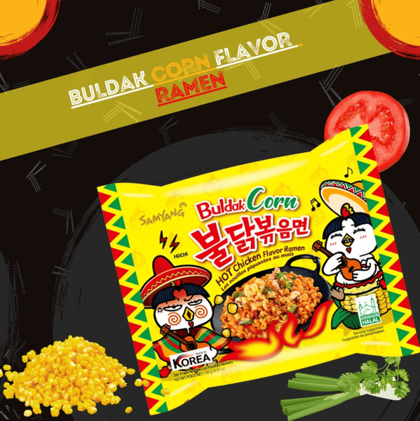 Локшина швидкого приготування Samyang Buldak Corn Artificial Spicy Chicken Flavor Ramen 130г 8981 фото
