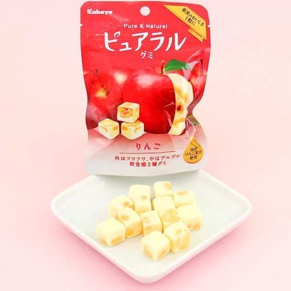 Японский жевательный мармелад Kabaya Pureral Gummy Candy Apple 45g 4756 фото