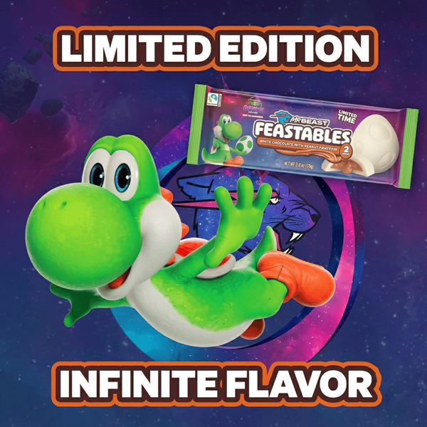 Шоколадні яйця Feastables The Super Mario Galaxy White Chocolate Peanut Butter Yoshi Egg 70 г (Деформовані) 11434 фото