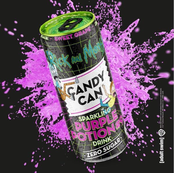 Газированный напиток Candy Can Rick and Morty Purple Potio Sugar Free со вкусом винограда 330мл 7547 фото