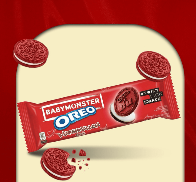 Печиво Oreo BabyMonster Red Sandwich Cookies with Marshmallow 110.4г 10317 фото