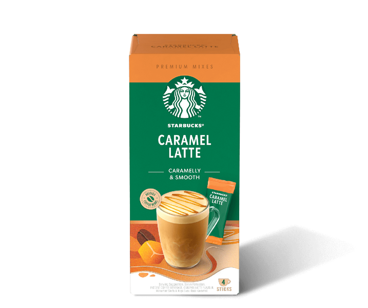 Розчинна Кава Starbucks Premium Instant Caramel Latte 5×23g (115g) 4554 фото