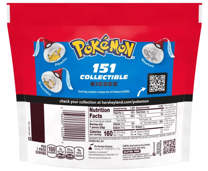 Шоколадні цукерки Hershey's Kisses Milk Chocolate Pokemon 151 Candy 286г 9968 фото