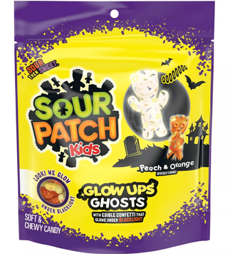 Жевательные конфеты Sour Patch Kids Glow Ups Ghosts Halloween Soft & Chewy Candy 237г 11927 фото