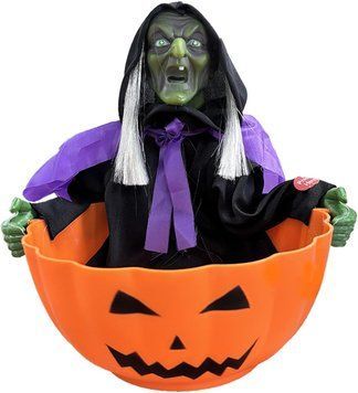 Цукерниця Halloween Кричуща відьма з червоними очима і звуком 9233 фото