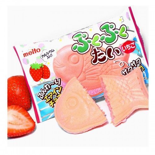 Японські вафлі Puku Puku Tai Meito Strawberry 6141 фото